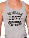 1977 - Vintage Birth Year Mens Ribbed Tank Top Brand-Mens Ribbed Tank Top-TooLoud-Heather-Gray-Small-Davson Sales