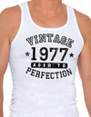1977 - Vintage Birth Year Mens Ribbed Tank Top Brand-Mens Ribbed Tank Top-TooLoud-White-Small-Davson Sales
