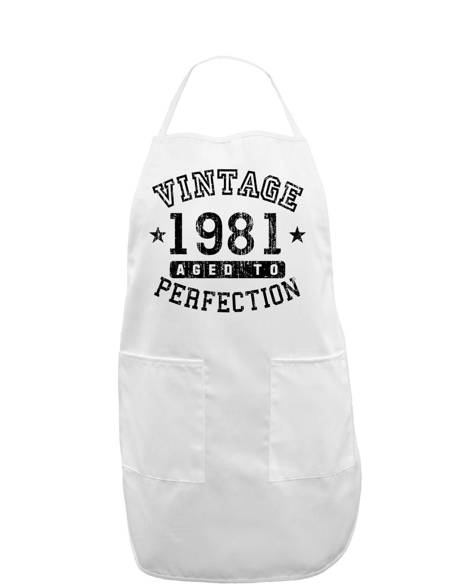 1981 - Vintage Birth Year Adult Apron Brand-Bib Apron-TooLoud-White-One-Size-Davson Sales