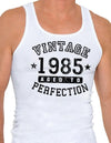1985 - Vintage Birth Year Mens Ribbed Tank Top Brand-Mens Ribbed Tank Top-TooLoud-White-XX-Large-Davson Sales