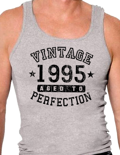 1995 - Vintage Birth Year Mens Ribbed Tank Top Brand-Mens Ribbed Tank Top-TooLoud-Heather-Gray-Small-Davson Sales