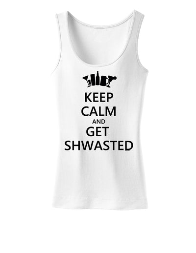 Keep Calm and Get Shwasted Womens Tank Top-Womens Tank Tops-TooLoud-White-X-Small-Davson Sales