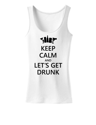 Keep Calm and Let's Get Drunk Womens Tank Top-Womens Tank Tops-TooLoud-White-X-Small-Davson Sales