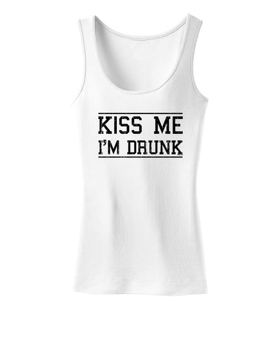 Kiss Me I'm Drunk Womens Tank Top-Womens Tank Tops-TooLoud-White-X-Small-Davson Sales