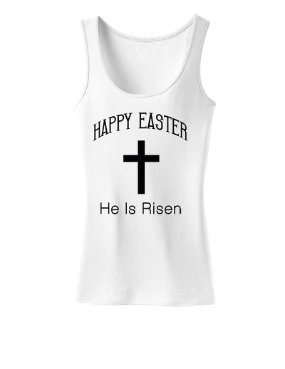 Happy Easter He Is Risen Christian Womens Tank Top-Womens Tank Tops-TooLoud-White-X-Small-Davson Sales