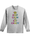 Keep Calm and Eat Candy Adult Long Sleeve Shirt-Long Sleeve Shirt-TooLoud-Ash-Gray-Small-Davson Sales