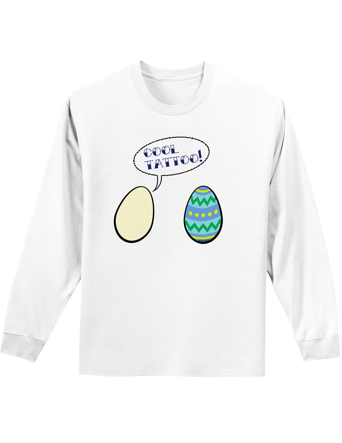 Cool Tattoo Easter Egg Adult Long Sleeve Shirt-Long Sleeve Shirt-TooLoud-White-Small-Davson Sales