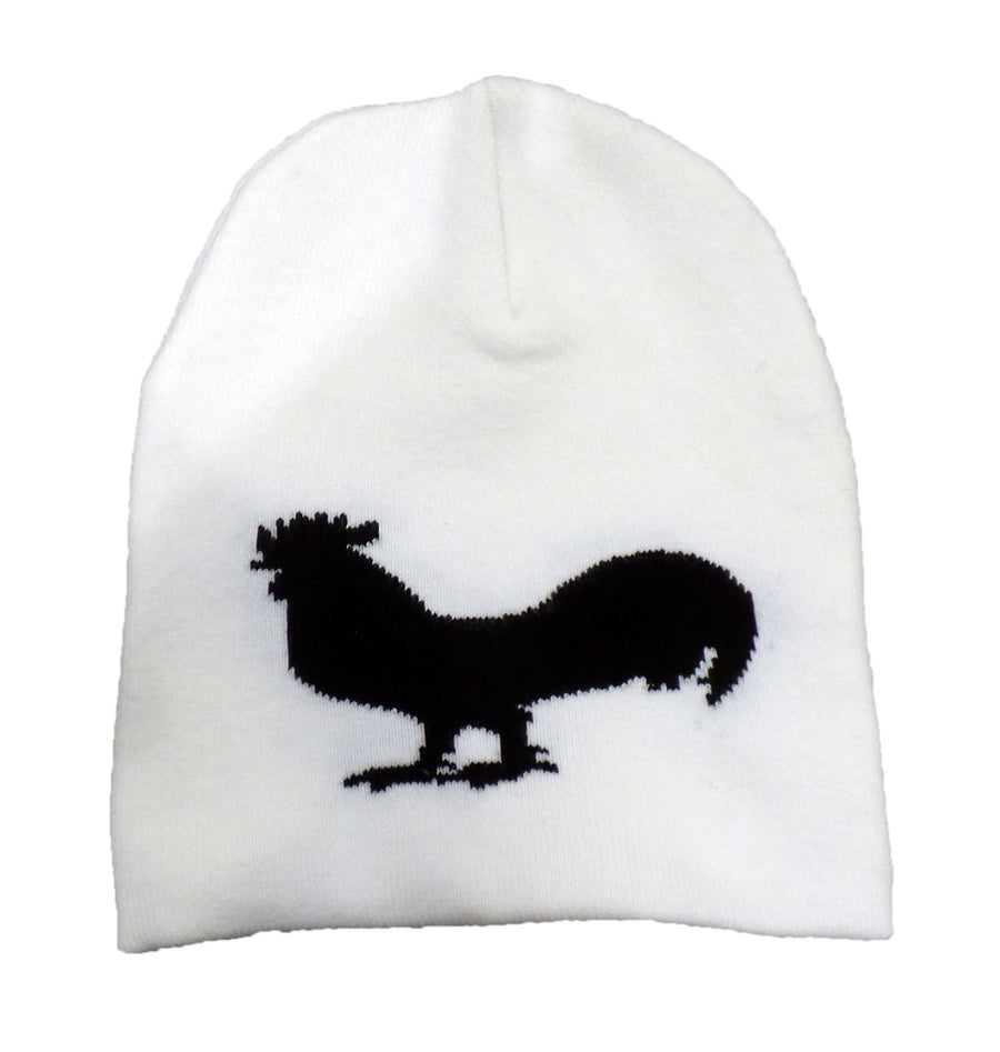 Rooster Silhouette Design Adult Premium Knit Beanie Cap Hat-knit beanie-TooLoud-White-One-Size-Fits-Most-Davson Sales