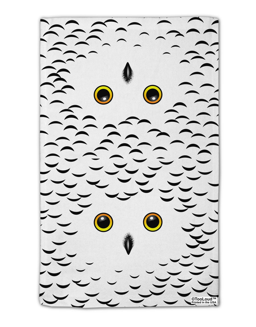 Snowy Owl Cute Animal Face 11&#x22;x18&#x22; Dish Fingertip Towel All Over Print-Fingertip Towel-TooLoud-White-Davson Sales