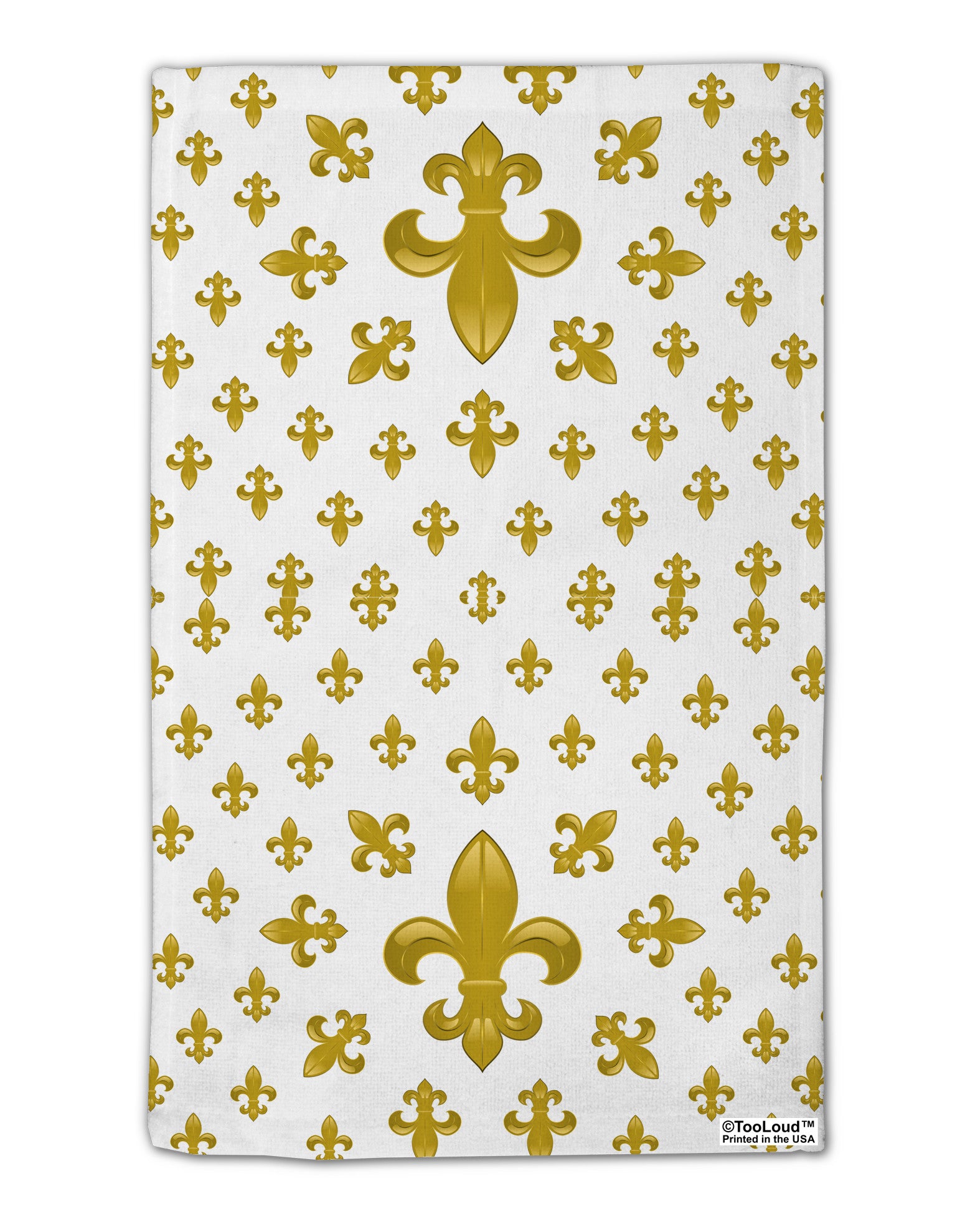 Gold Fleur De Lis AOP 11&#x22;x18&#x22; Dish Fingertip Towel All Over Print by TooLoud-Fingertip Towel-TooLoud-White-Davson Sales