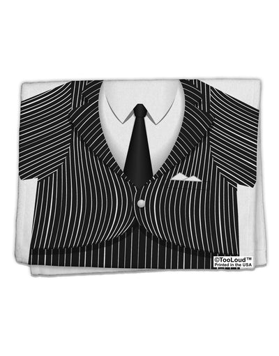 Pinstripe Gangster Jacket Printed Costume 11&#x22;x18&#x22; Dish Fingertip Towel All Over Print-Fingertip Towel-TooLoud-White-Davson Sales
