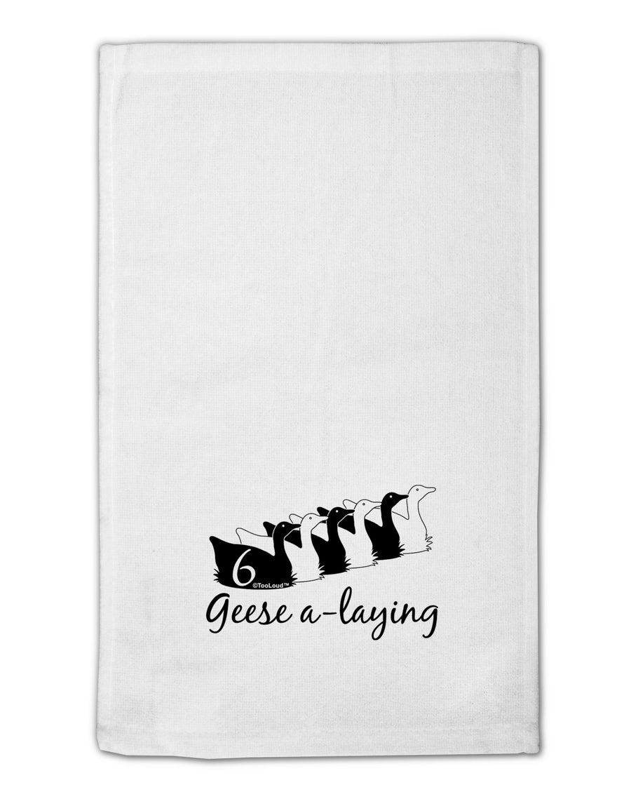 Six Geese A laying Text 11&#x22;x18&#x22; Dish Fingertip Towel-Fingertip Towel-TooLoud-White-Davson Sales