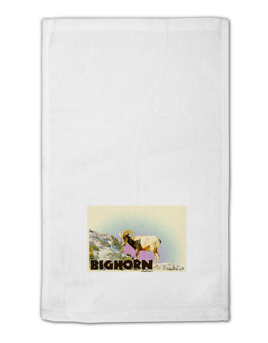 Bighorn Ram WatercolorText 11&#x22;x18&#x22; Dish Fingertip Towel-Fingertip Towel-TooLoud-White-Davson Sales