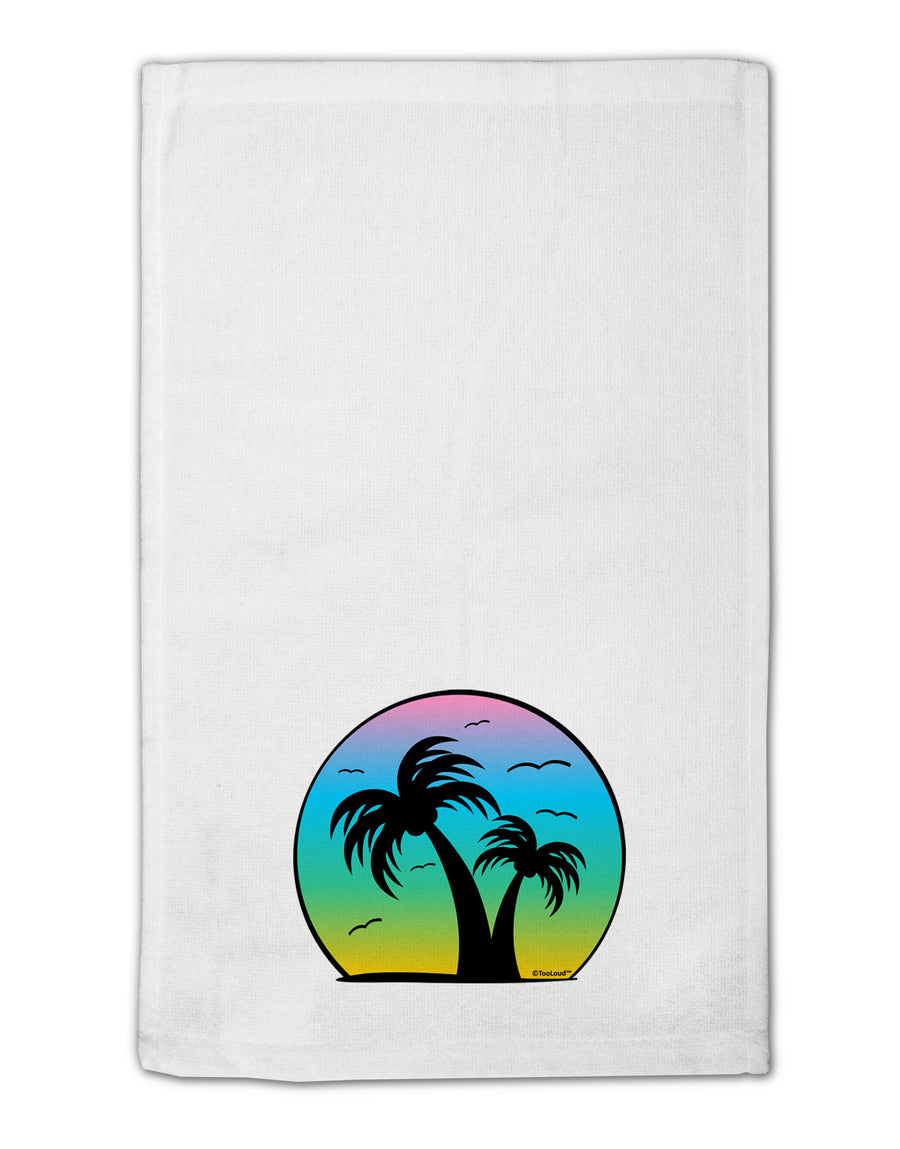 Palm Trees Silhouette - Beach Sunset Design 11&#x22;x18&#x22; Dish Fingertip Towel-Fingertip Towel-TooLoud-White-Davson Sales