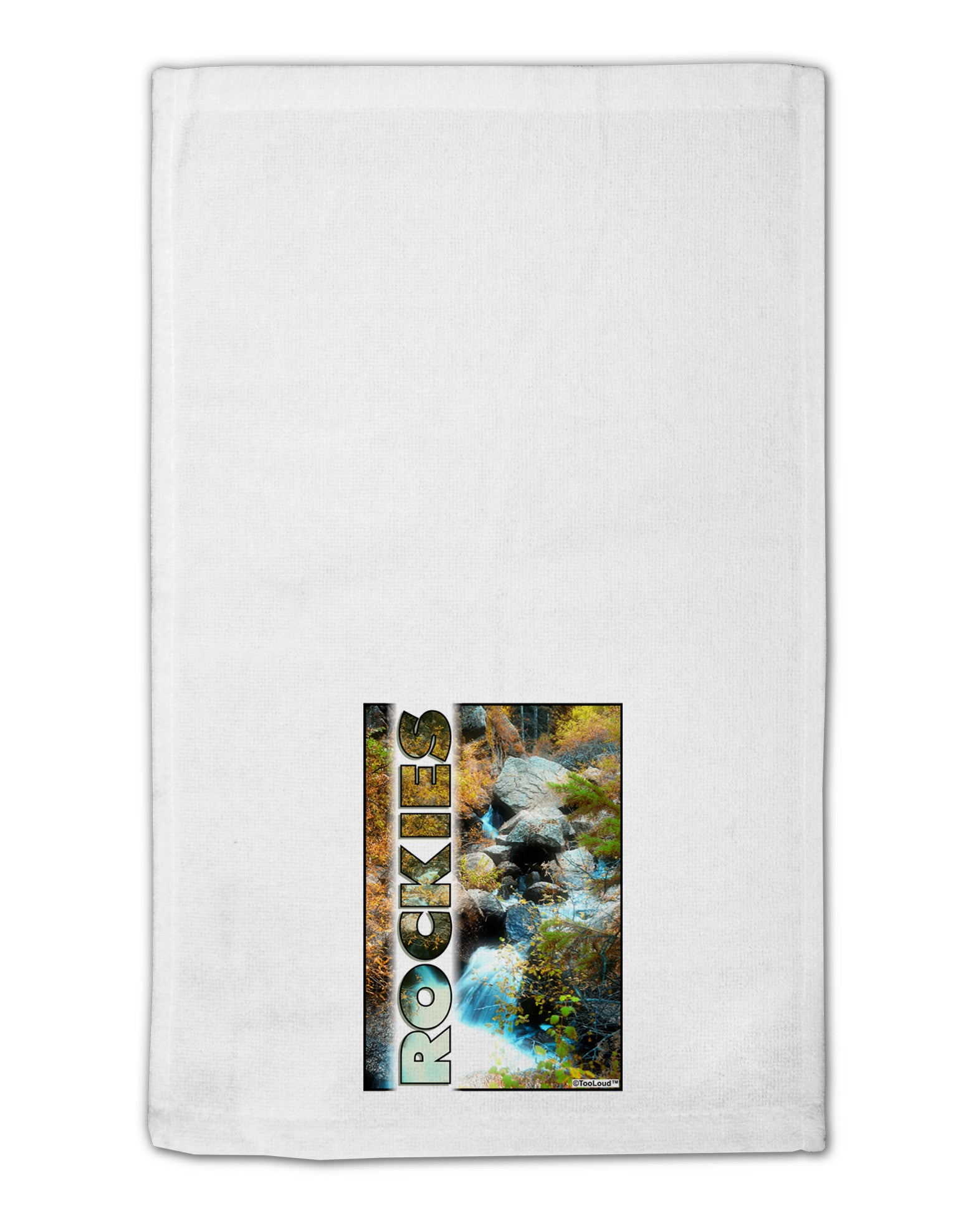 Rockies Waterfall with Text 11&#x22;x18&#x22; Dish Fingertip Towel-Fingertip Towel-TooLoud-White-Davson Sales