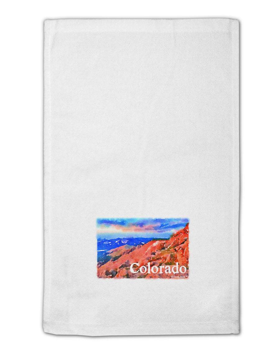 Colorado Mtn Sunset Soaked WaterColor 11&#x22;x18&#x22; Dish Fingertip Towel-Fingertip Towel-TooLoud-White-Davson Sales