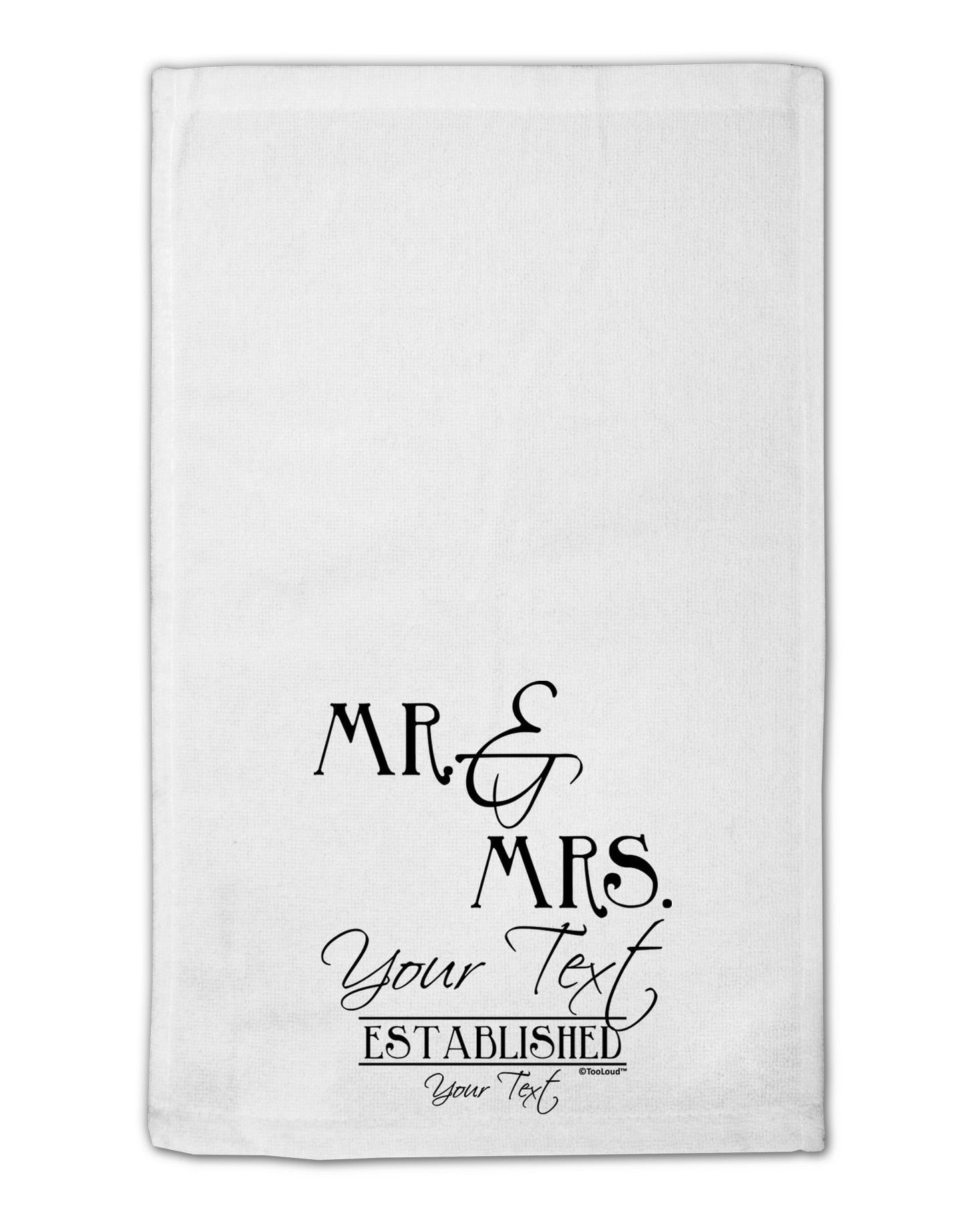 Personalized Mr and Mrs -Name- Established -Date- Design 11&#x22;x18&#x22; Dish Fingertip Towel-Fingertip Towel-TooLoud-White-Davson Sales