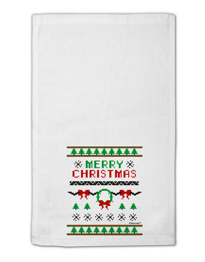 Merry Christmas Ugly Christmas Sweater 11&#x22;x18&#x22; Dish Fingertip Towel-Fingertip Towel-TooLoud-White-Davson Sales