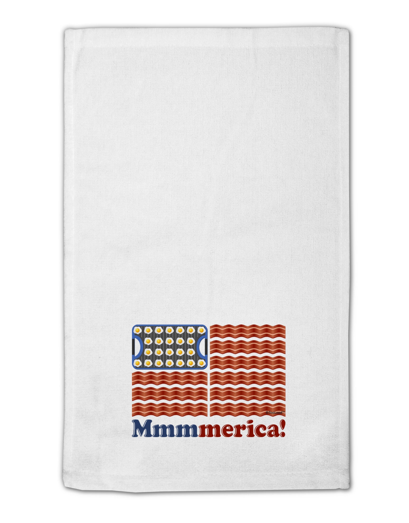 American Breakfast Flag - Bacon and Eggs - Mmmmerica 11&#x22;x18&#x22; Dish Fingertip Towel-Fingertip Towel-TooLoud-White-Davson Sales