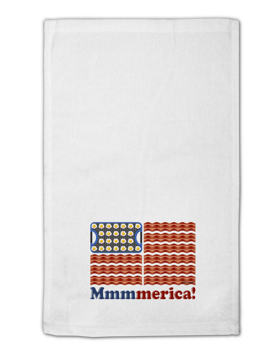 American Breakfast Flag - Bacon and Eggs - Mmmmerica 11&#x22;x18&#x22; Dish Fingertip Towel-Fingertip Towel-TooLoud-White-Davson Sales