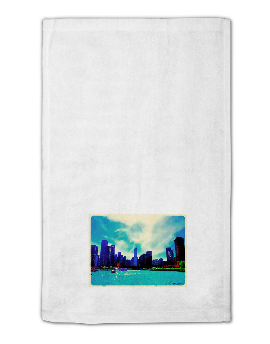 Chicago Skyline Watercolor 11&#x22;x18&#x22; Dish Fingertip Towel-Fingertip Towel-TooLoud-White-Davson Sales