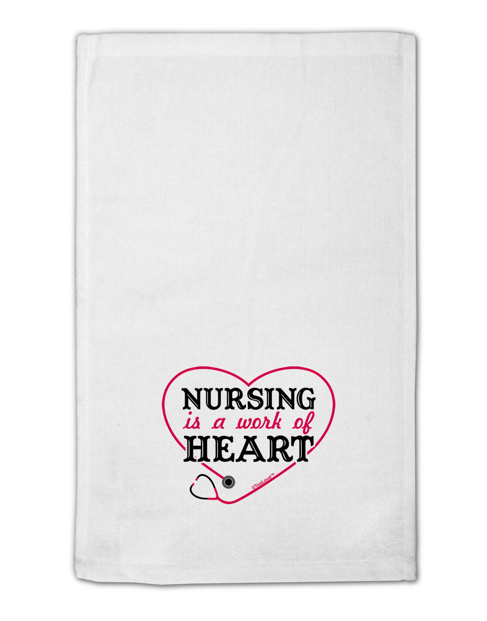 Nursing Is A Work Of Heart 11&#x22;x18&#x22; Dish Fingertip Towel-Fingertip Towel-TooLoud-White-Davson Sales