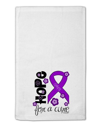 Hope for a Cure - Purple Ribbon Epilepsy - Flowers 11&#x22;x18&#x22; Dish Fingertip Towel-Fingertip Towel-TooLoud-White-Davson Sales