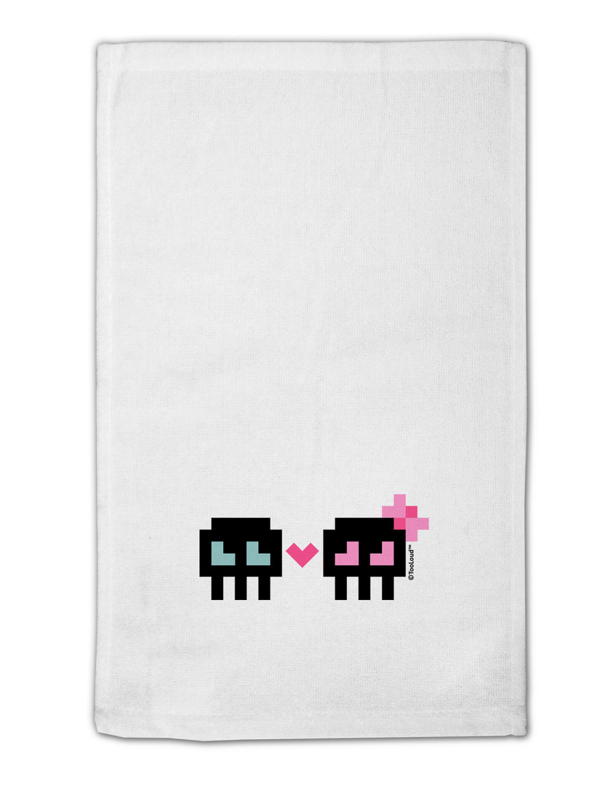 8-Bit Skull Love - Boy and Girl 11&#x22;x18&#x22; Dish Fingertip Towel-Fingertip Towel-TooLoud-White-Davson Sales