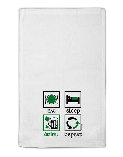 Eat Sleep Drink Green Beer Repeat 11&#x22;x18&#x22; Dish Fingertip Towel-Fingertip Towel-TooLoud-White-Davson Sales