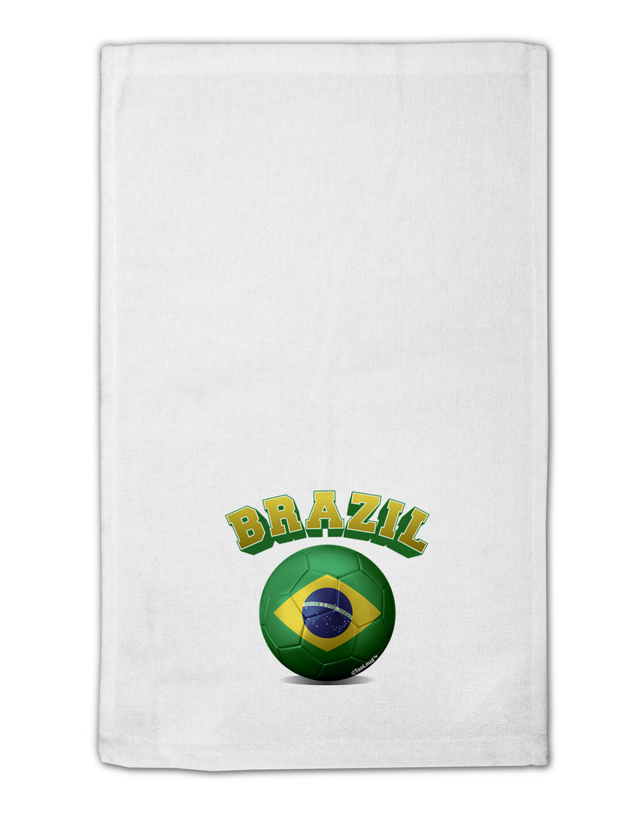 Soccer Ball Flag - Brazil 11&#x22;x18&#x22; Dish Fingertip Towel-Fingertip Towel-TooLoud-White-Davson Sales