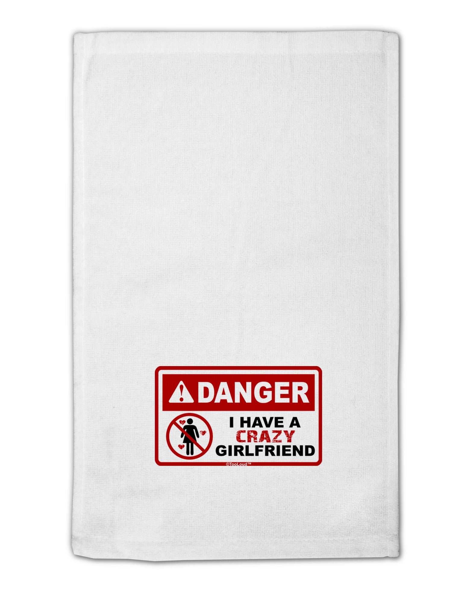 Danger - Crazy Girlfriend 11&#x22;x18&#x22; Dish Fingertip Towel-Fingertip Towel-TooLoud-White-Davson Sales