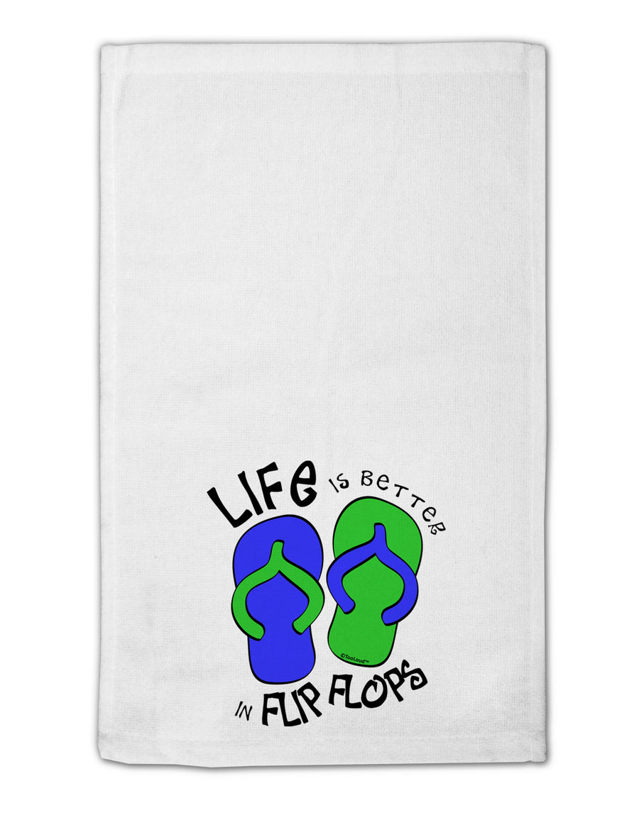 Life is Better in Flip Flops - Blue and Green 11&#x22;x18&#x22; Dish Fingertip Towel-Fingertip Towel-TooLoud-White-Davson Sales