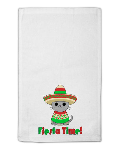 Fiesta Time - Cute Sombrero Cat 11&#x22;x18&#x22; Dish Fingertip Towel by TooLoud-Fingertip Towel-TooLoud-White-Davson Sales