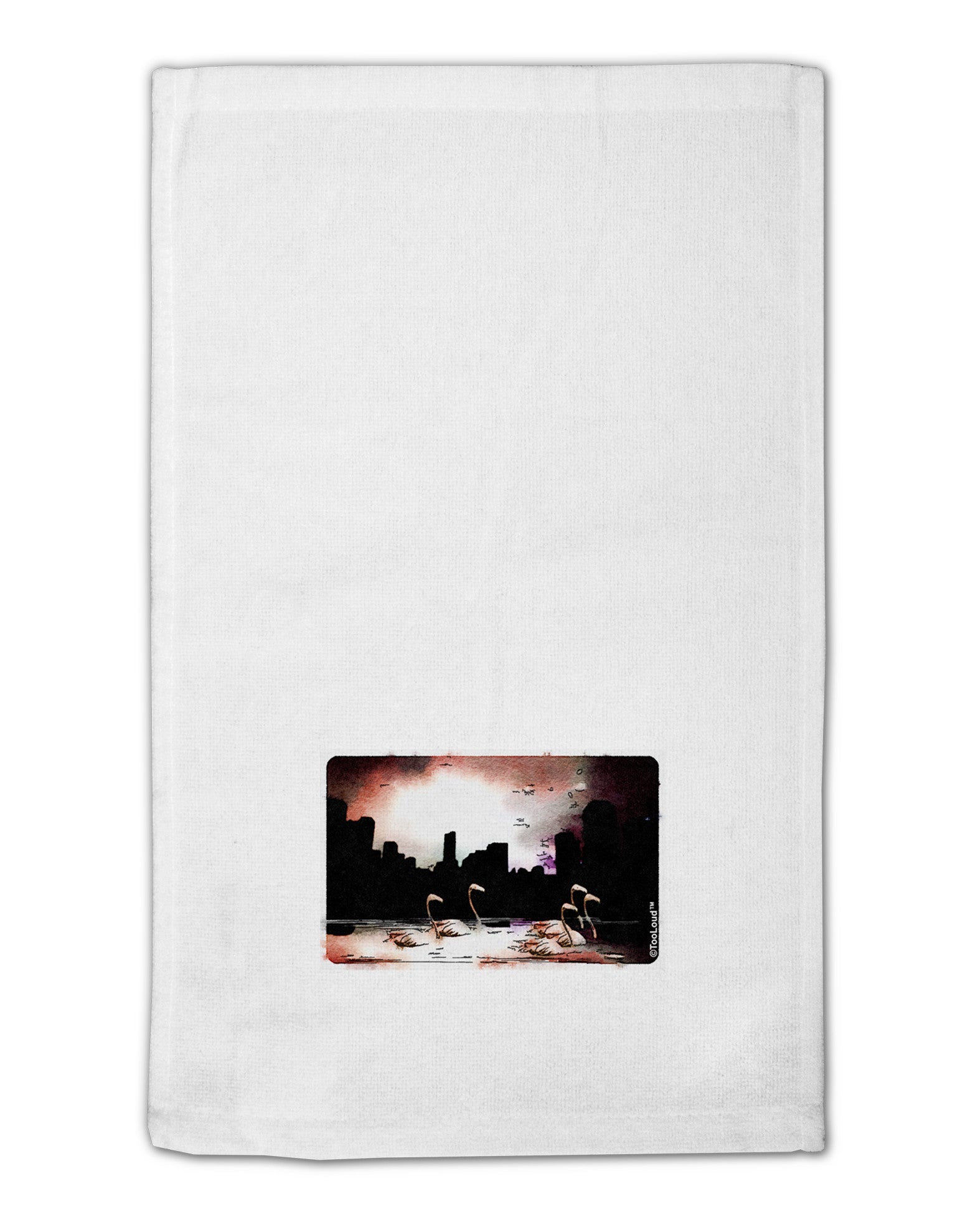 Nighttime Flamingos 11&#x22;x18&#x22; Dish Fingertip Towel-Fingertip Towel-TooLoud-White-Davson Sales