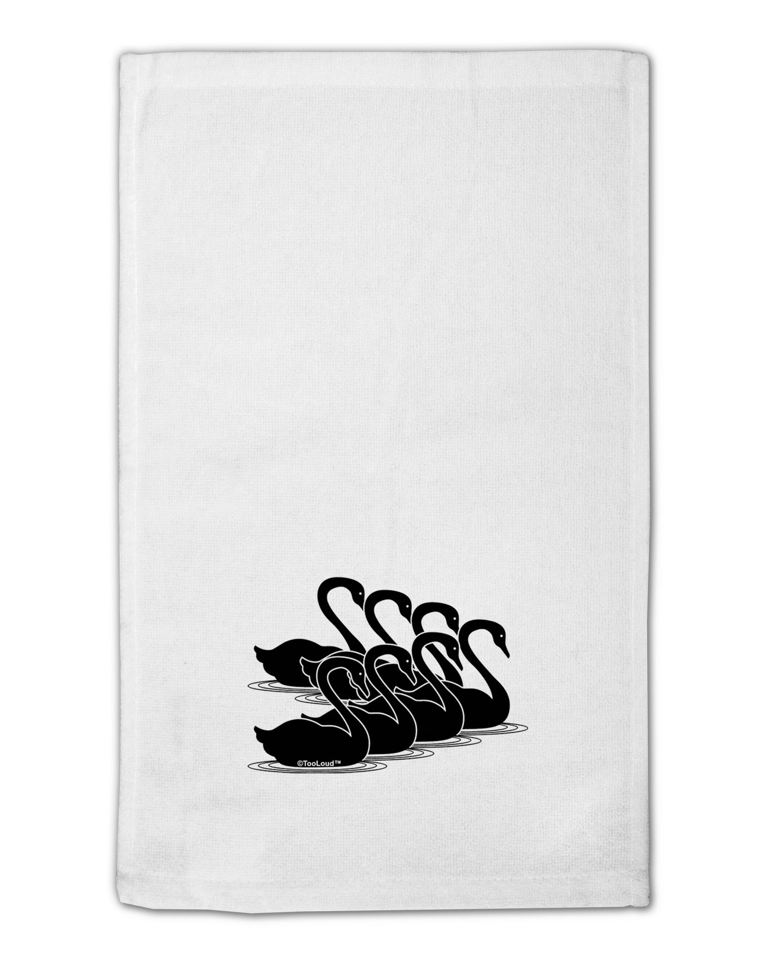 Seven Swans A Swimming 11&#x22;x18&#x22; Dish Fingertip Towel-Fingertip Towel-TooLoud-White-Davson Sales