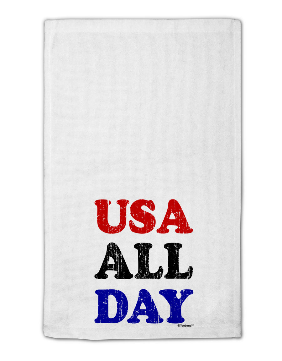 USA All Day - Distressed Patriotic Design 11&#x22;x18&#x22; Dish Fingertip Towel by TooLoud-Fingertip Towel-TooLoud-White-Davson Sales