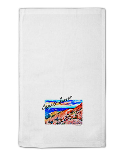 Colorado Mtn Sunset Bold WaterColor 11&#x22;x18&#x22; Dish Fingertip Towel-Fingertip Towel-TooLoud-White-Davson Sales