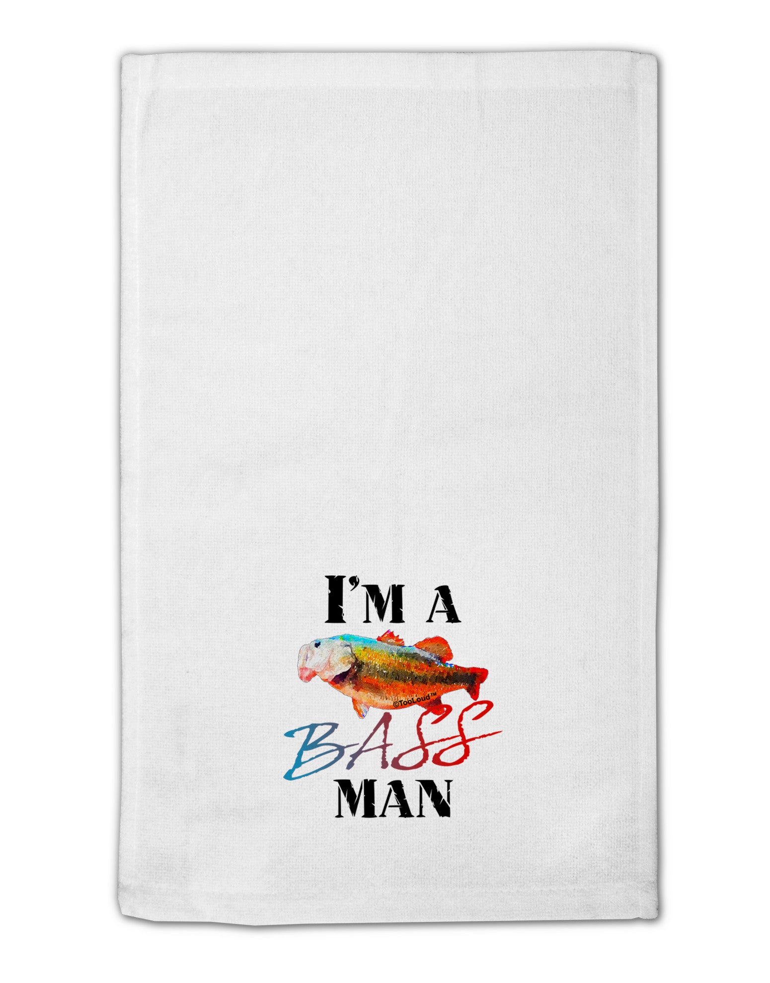 I'm A Bass Man Watercolor 11&#x22;x18&#x22; Dish Fingertip Towel-Fingertip Towel-TooLoud-White-Davson Sales