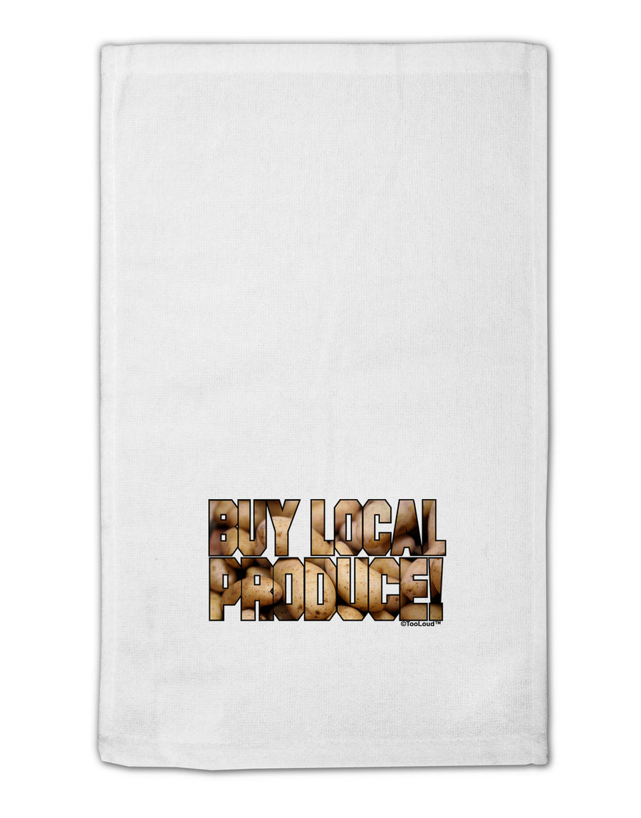 Buy Local Produce Potatoes Text 11&#x22;x18&#x22; Dish Fingertip Towel-Fingertip Towel-TooLoud-White-Davson Sales