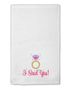 I Said Yes - Diamond Ring - Color 11&#x22;x18&#x22; Dish Fingertip Towel-Fingertip Towel-TooLoud-White-Davson Sales