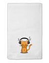 Cute Kitty With Headphones 11&#x22;x18&#x22; Dish Fingertip Towel-Fingertip Towel-TooLoud-White-Davson Sales