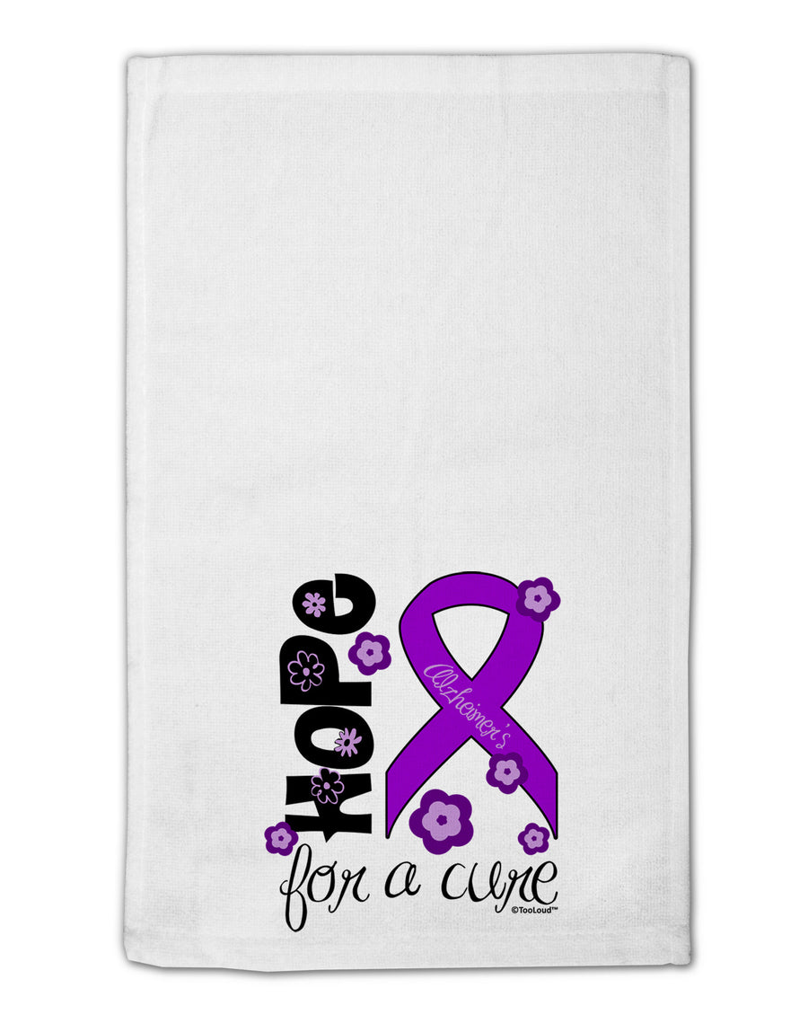 Hope for a Cure - Purple Ribbon Alzheimers Disease - Flowers 11&#x22;x18&#x22; Dish Fingertip Towel-Fingertip Towel-TooLoud-White-Davson Sales