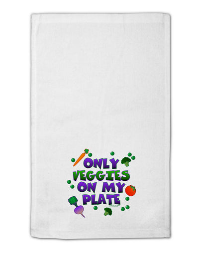 Only Veggies On My Plate 11&#x22;x18&#x22; Dish Fingertip Towel-Fingertip Towel-TooLoud-White-Davson Sales