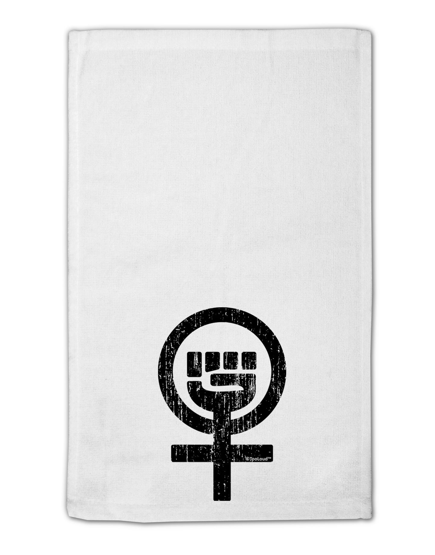 Distressed Feminism Symbol 11&#x22;x18&#x22; Dish Fingertip Towel-Fingertip Towel-TooLoud-White-Davson Sales
