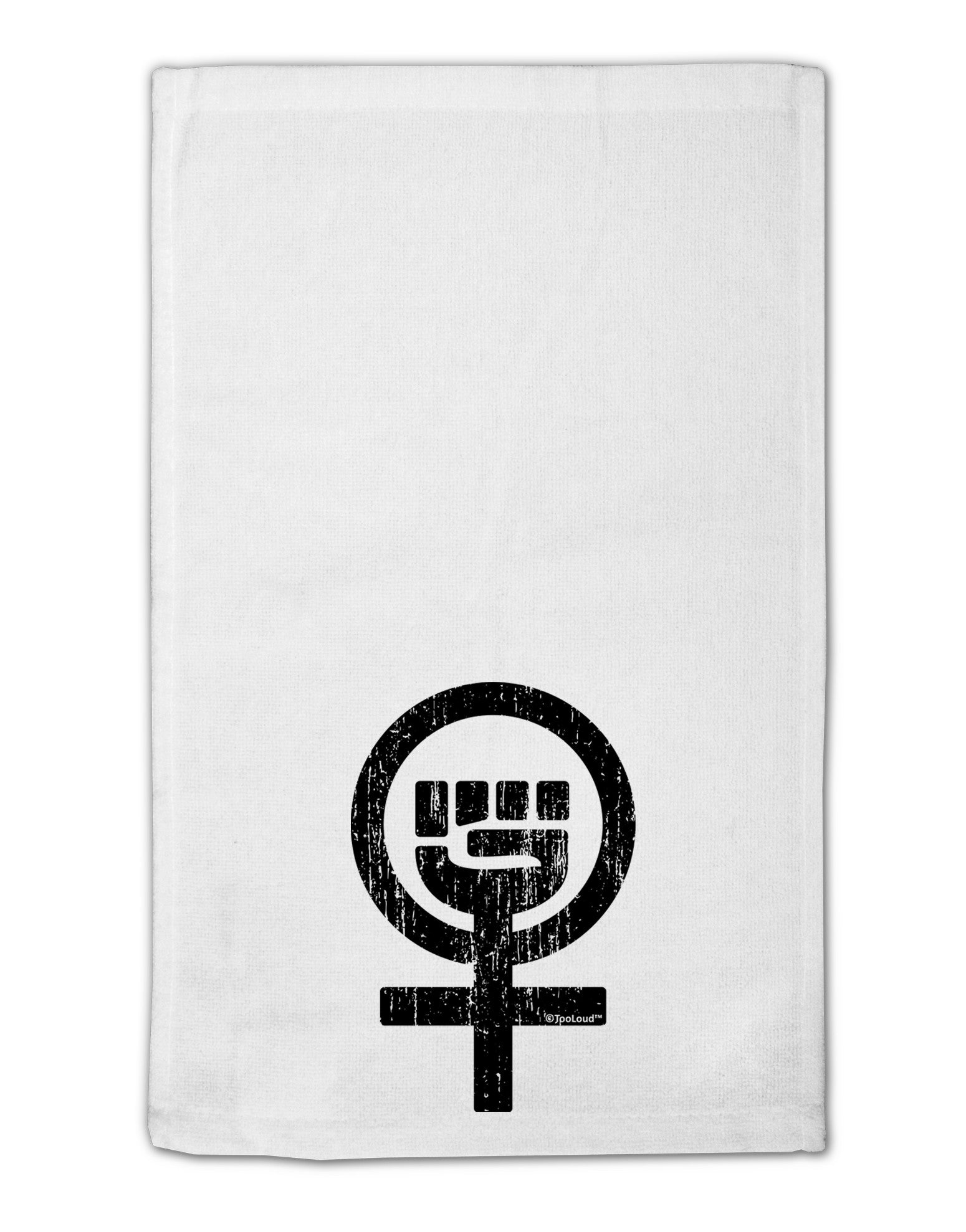 Distressed Feminism Symbol 11&#x22;x18&#x22; Dish Fingertip Towel-Fingertip Towel-TooLoud-White-Davson Sales