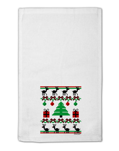 Tree with Gifts Ugly Christmas Sweater 11&#x22;x18&#x22; Dish Fingertip Towel-Fingertip Towel-TooLoud-White-Davson Sales