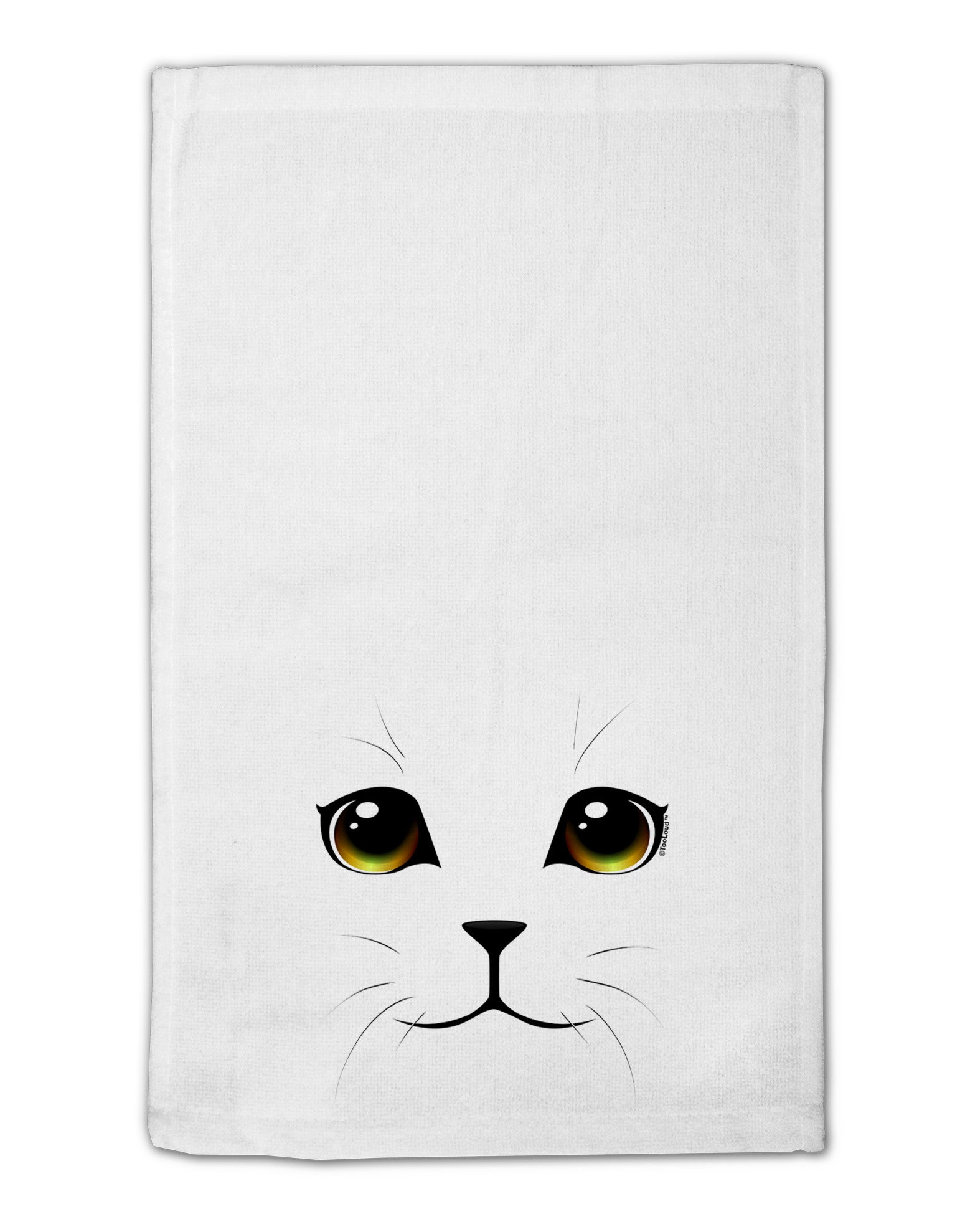 TooLoud Yellow Amber-Eyed Cute Cat Face 11&#x22;x18&#x22; Dish Fingertip Towel-Fingertip Towel-TooLoud-White-Davson Sales