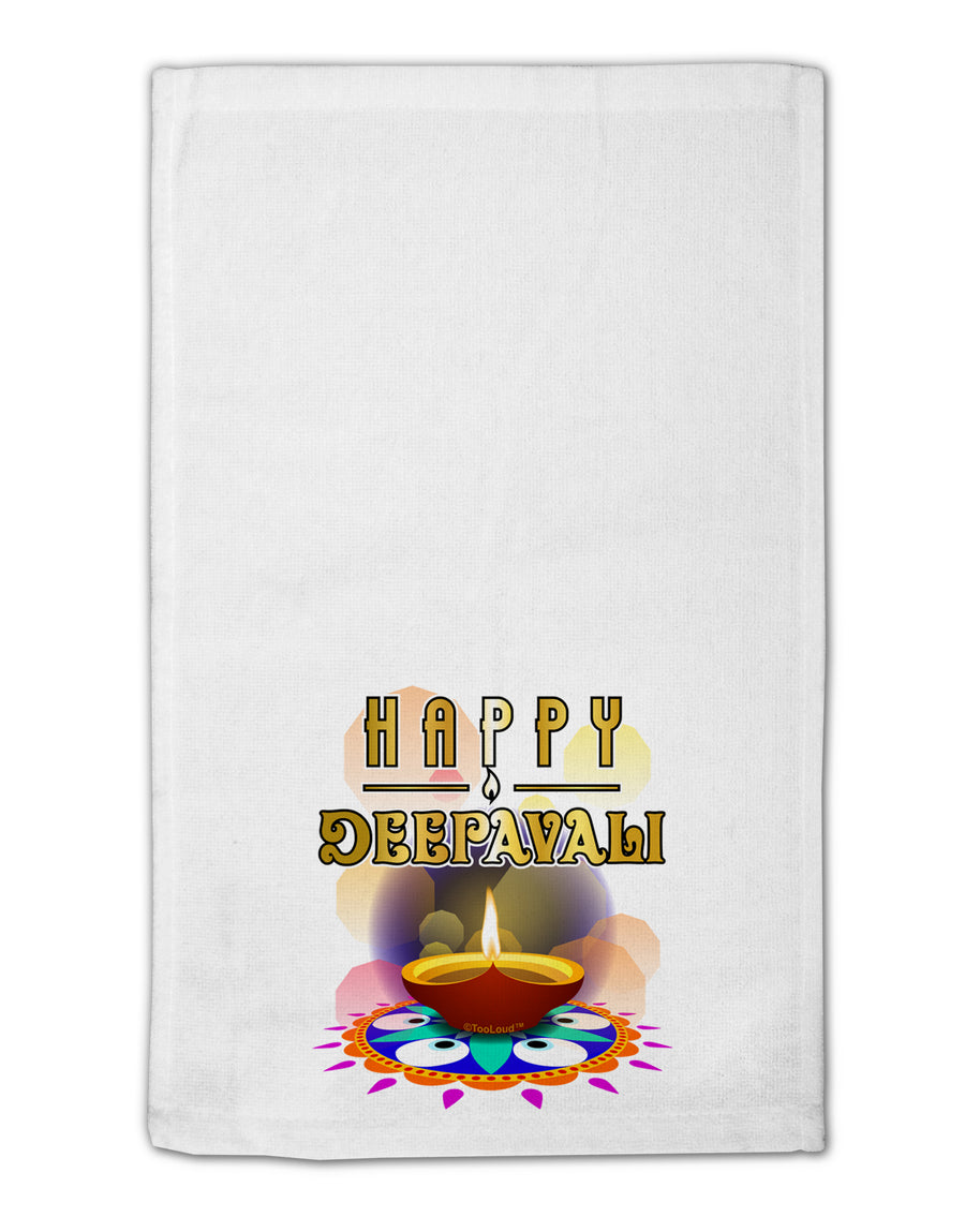 Happy Deepavali - Rangoli and Diya 11&#x22;x18&#x22; Dish Fingertip Towel by TooLoud-TooLoud-White-Davson Sales