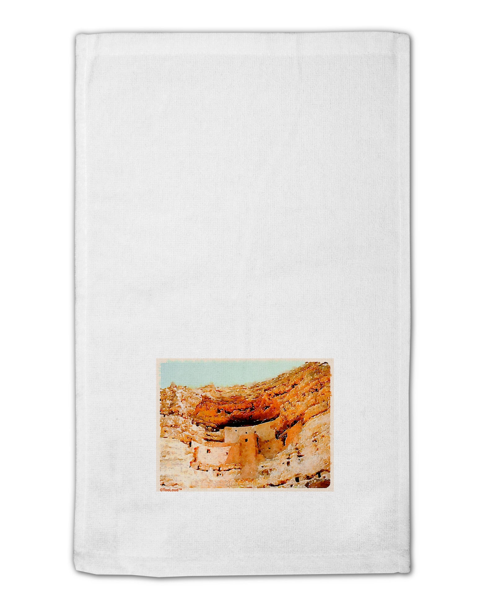Montezuma Castle Watercolor 11&#x22;x18&#x22; Dish Fingertip Towel-Fingertip Towel-TooLoud-White-Davson Sales