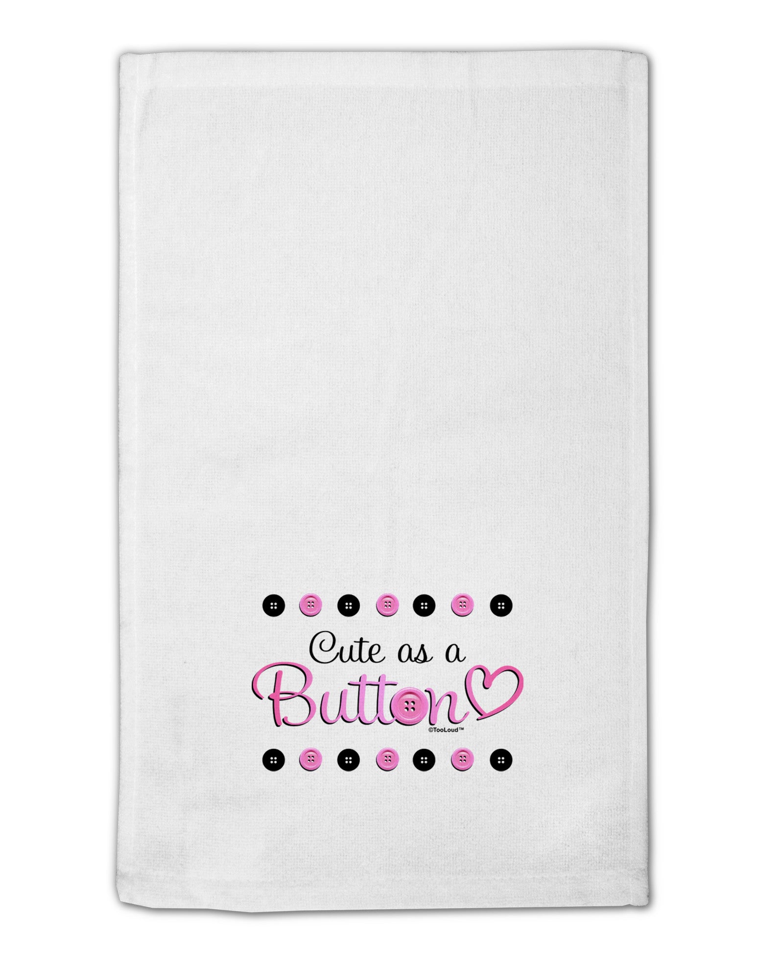 Cute As A Button 11&#x22;x18&#x22; Dish Fingertip Towel-Fingertip Towel-TooLoud-White-Davson Sales